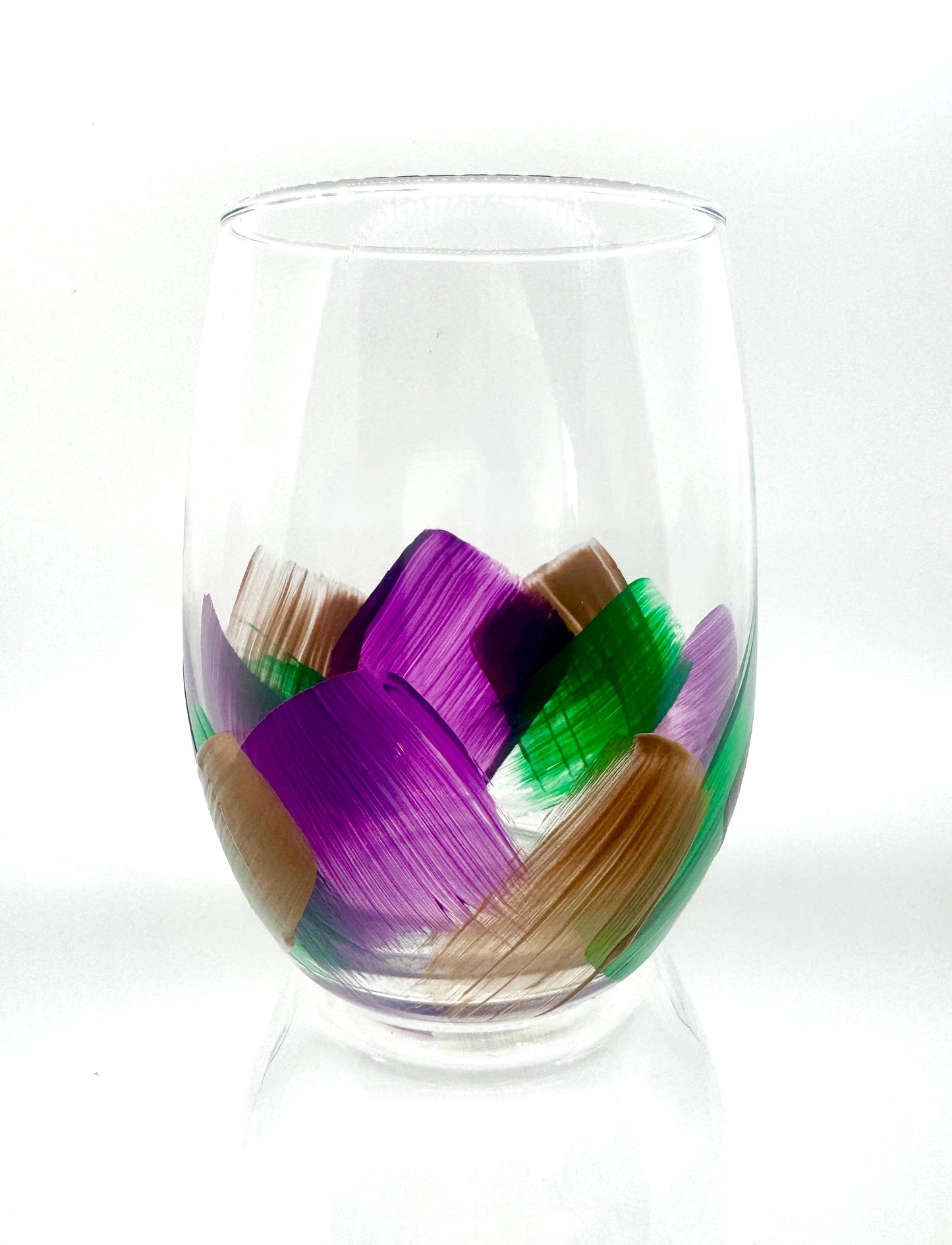 Mardi Gras | Stemless Wine Glasses