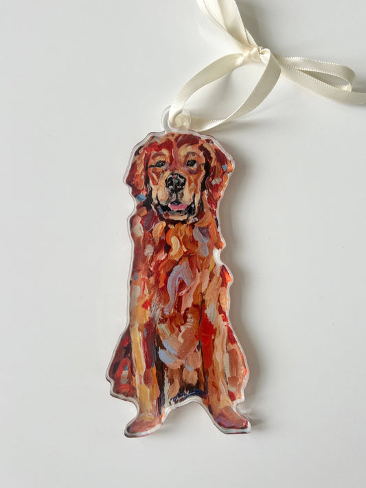 Golden Retriever Red Ornament