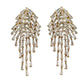 Crystal Waterfall Maxi Tassel Statement Earrings