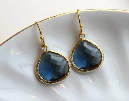 Sapphire Navy Blue Earrings