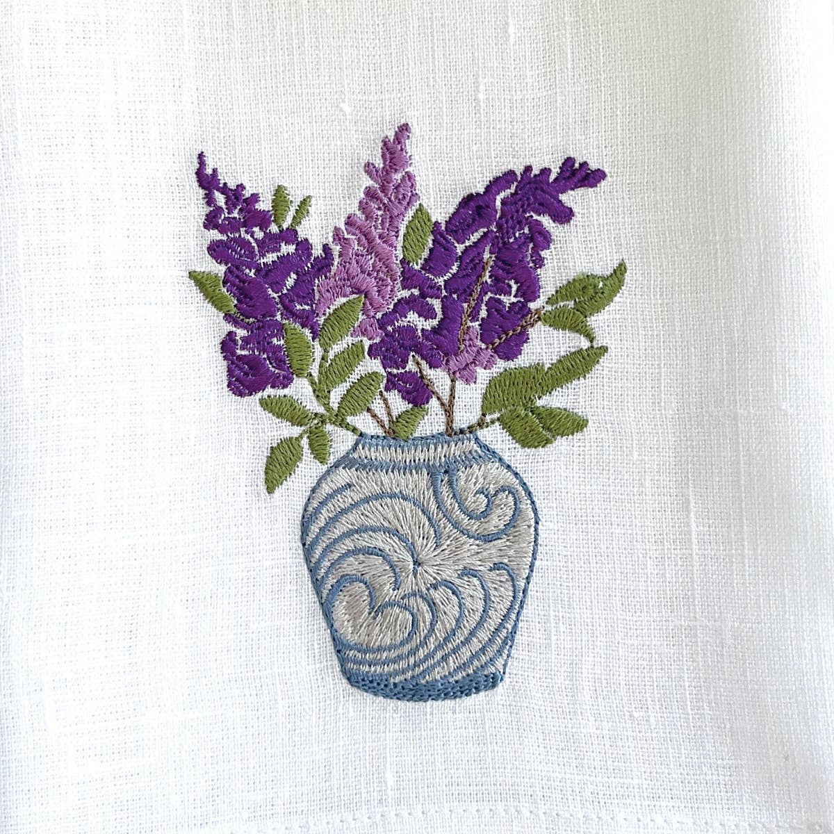 Lilac Jar Linen Towel