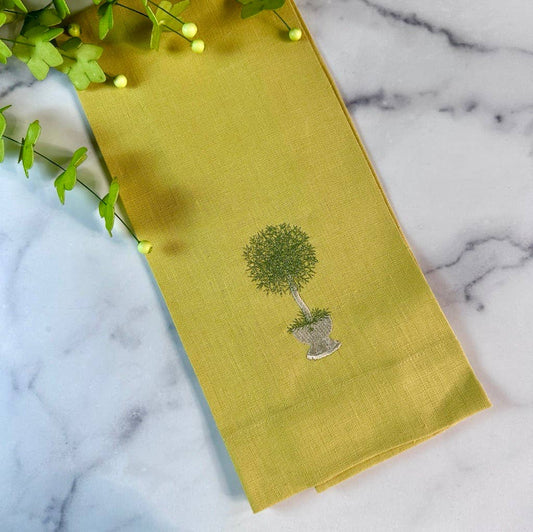 Herb Topiary Linen Towel: Limoncello