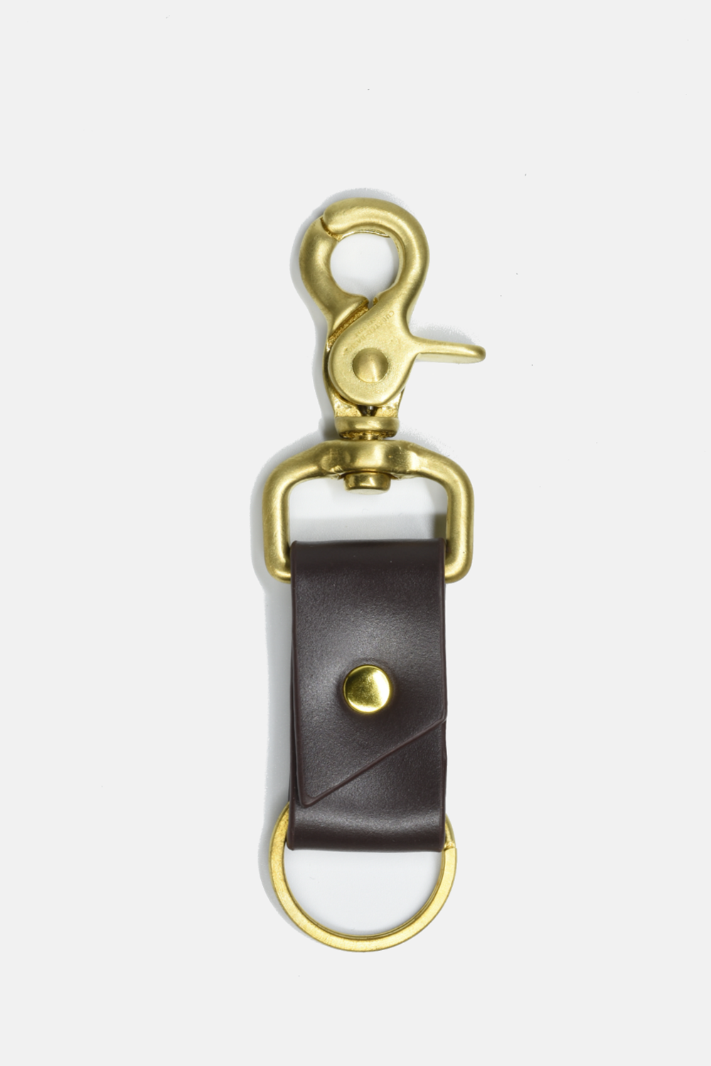 Dark Brown Leather Keychain