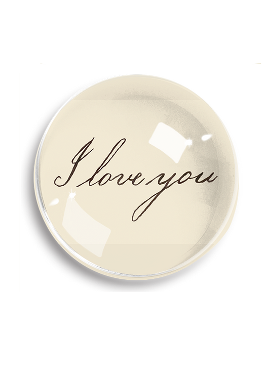 I Love Your Script Crystal Dome Paperweight