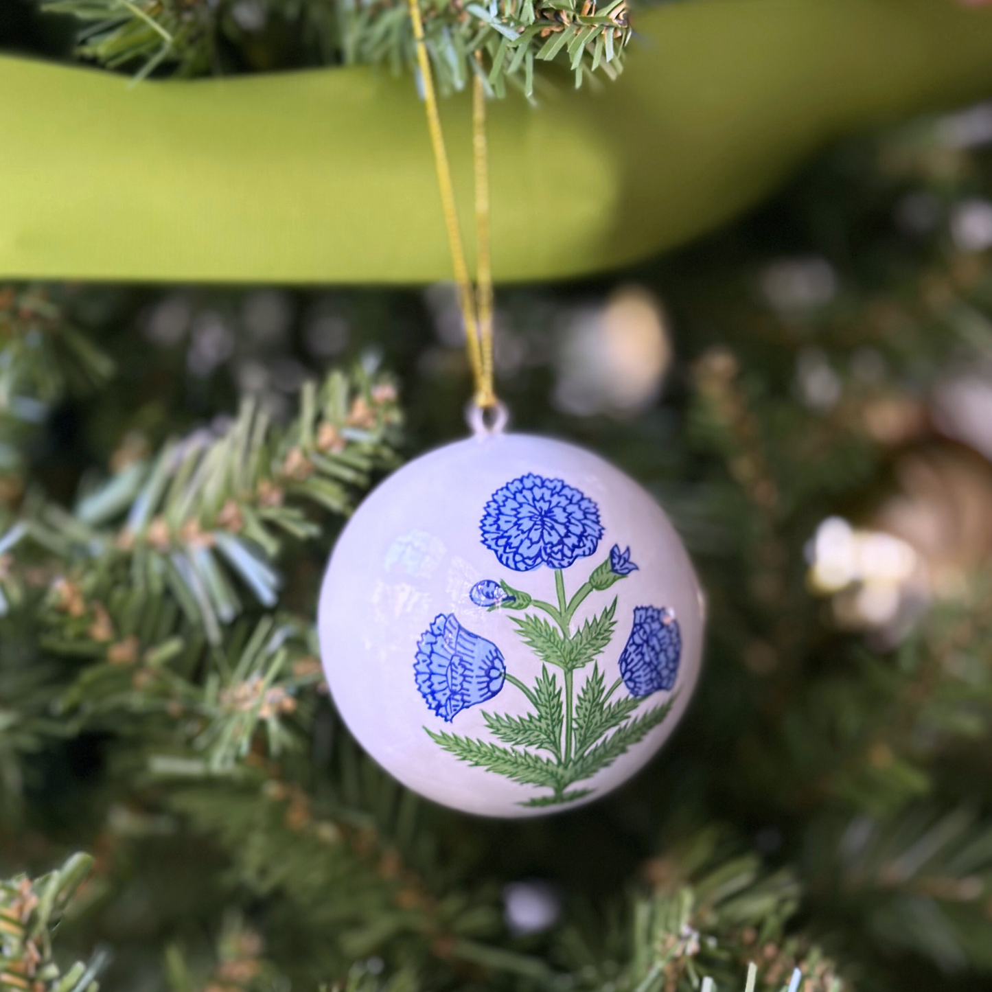 Blue Poppy Christmas Ornament