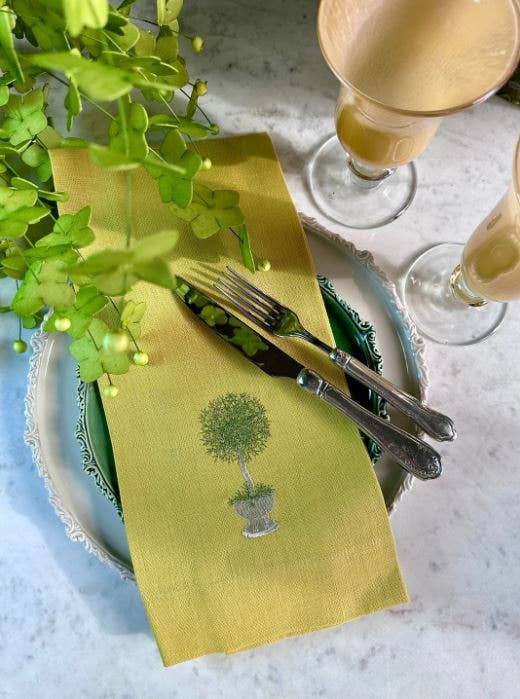 Herb Topiary Linen Towel: Limoncello