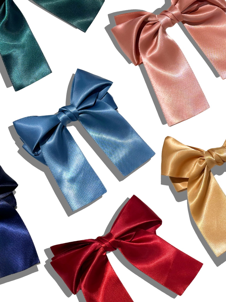 Handmade Satin Hair Bow Clip | Holiday Accessories