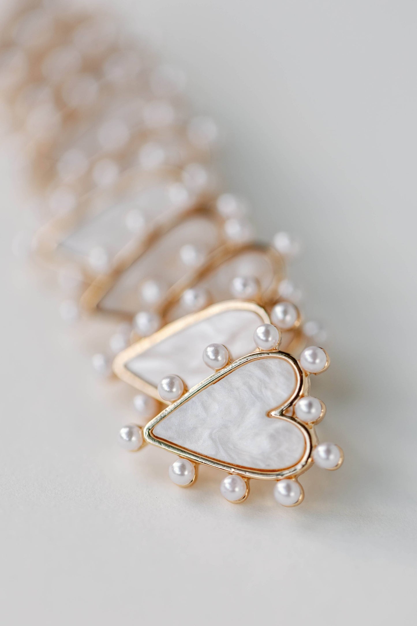 Pearl Studded Valentines Heart Earrings