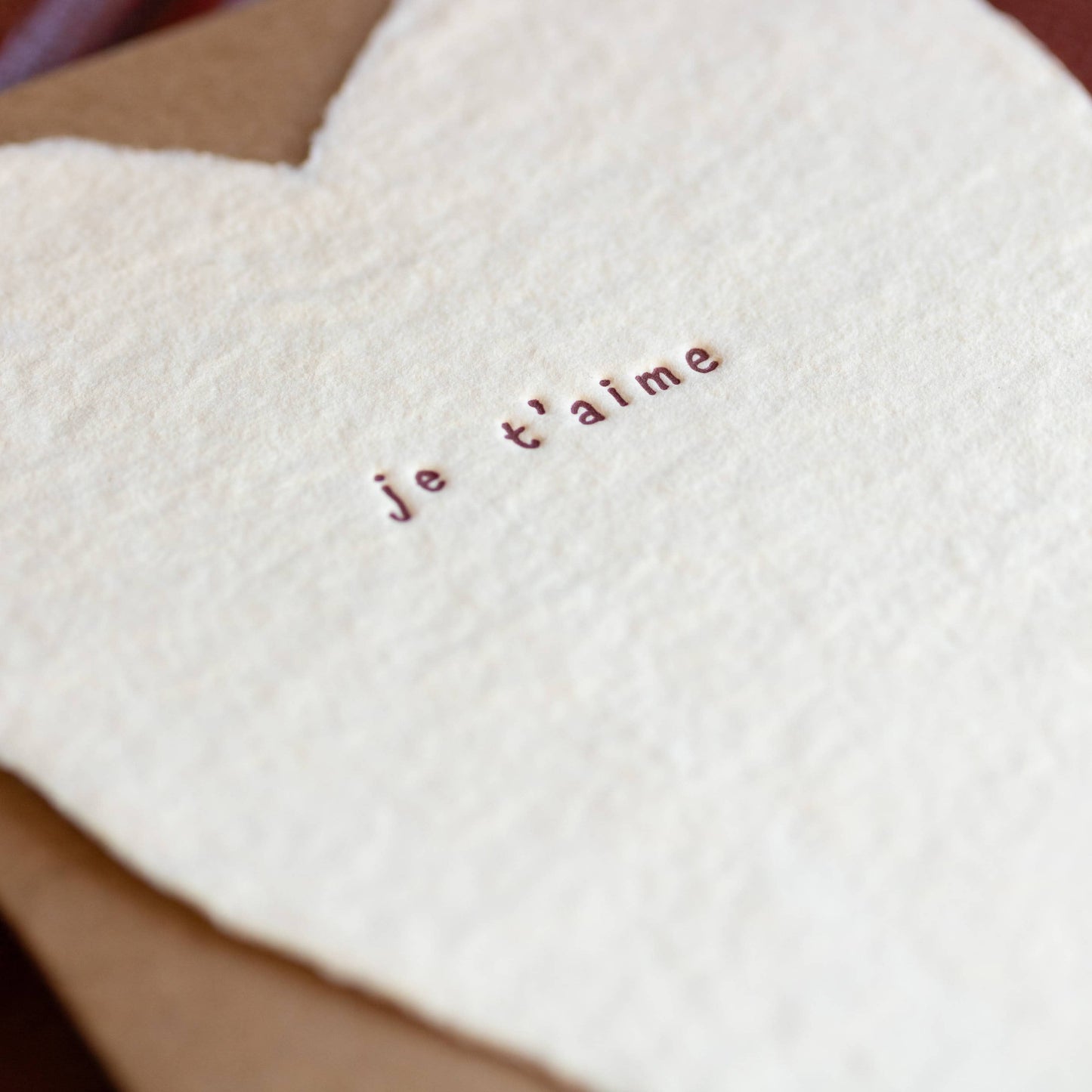 Je T'aime Handmade Paper Heart Card