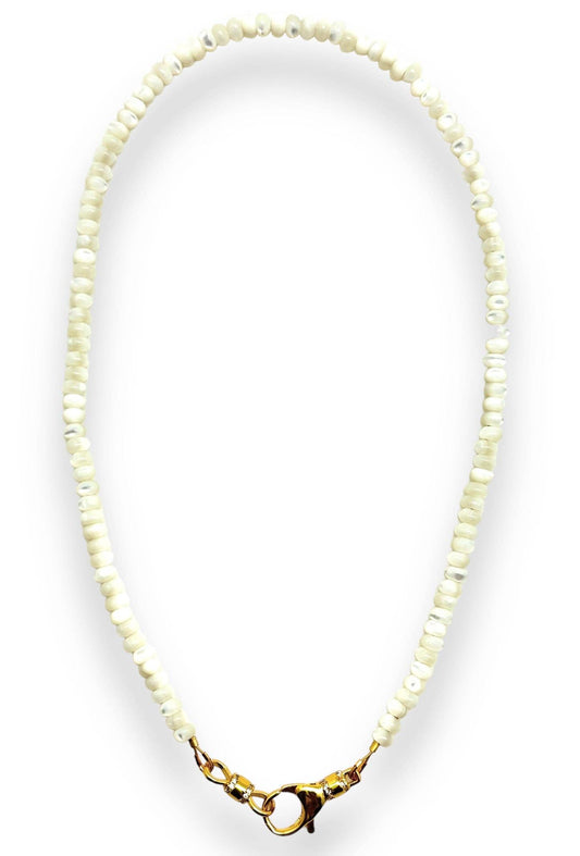 Mother of Pearl Beaded Necklace: 18"