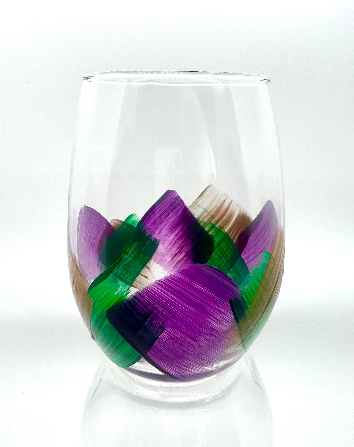 Mardi Gras | Stemless Wine Glasses