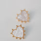 Gold Studded Valentines Heart Earrings