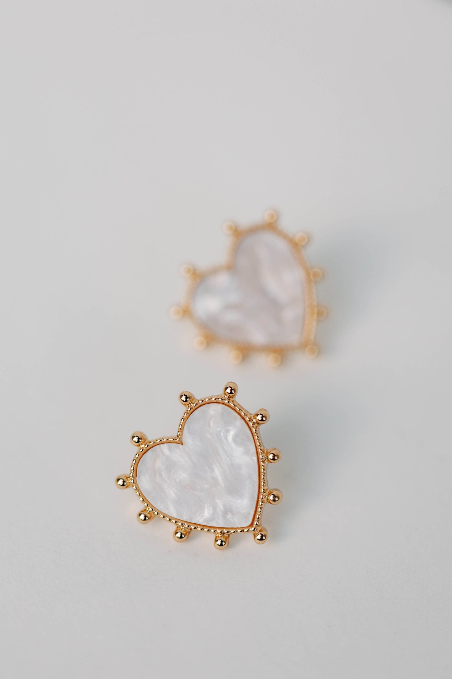 Gold Studded Valentines Heart Earrings