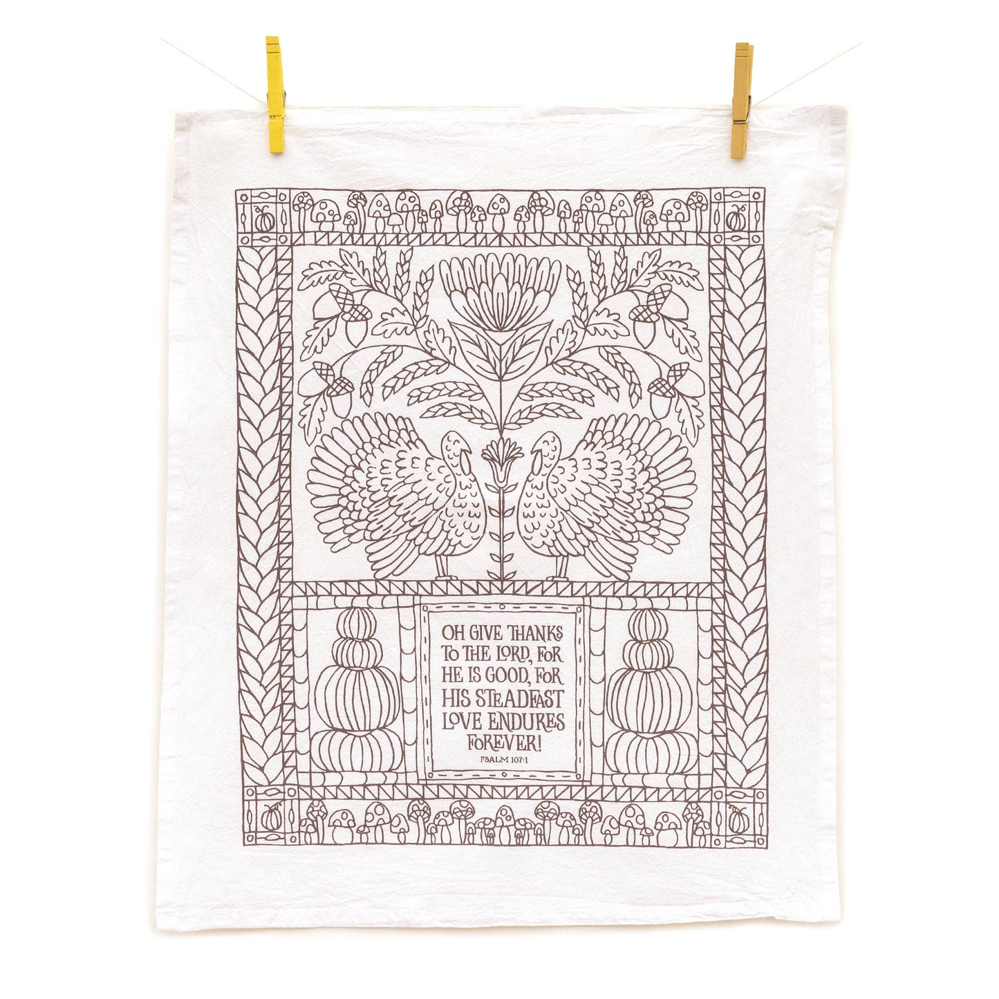 Give Thanks Hymn Tea Towel — 24" x 20"