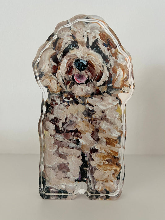 "Cockapoo Blonde" acrylic block