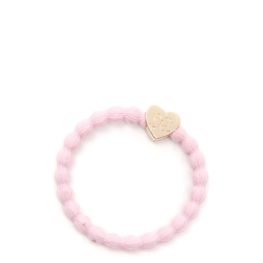 Gold Heart Hair Tie- Ballet Pink