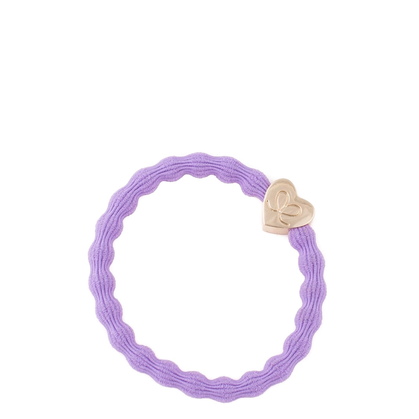 Gold Heart Hair Tie - Lilac