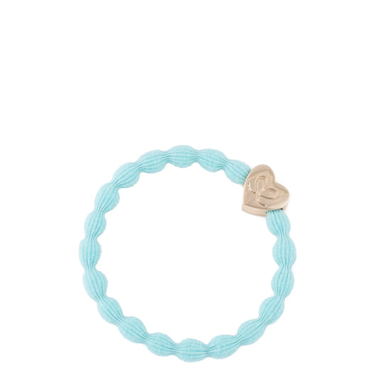 Gold Heart Hair Tie- Turquoise