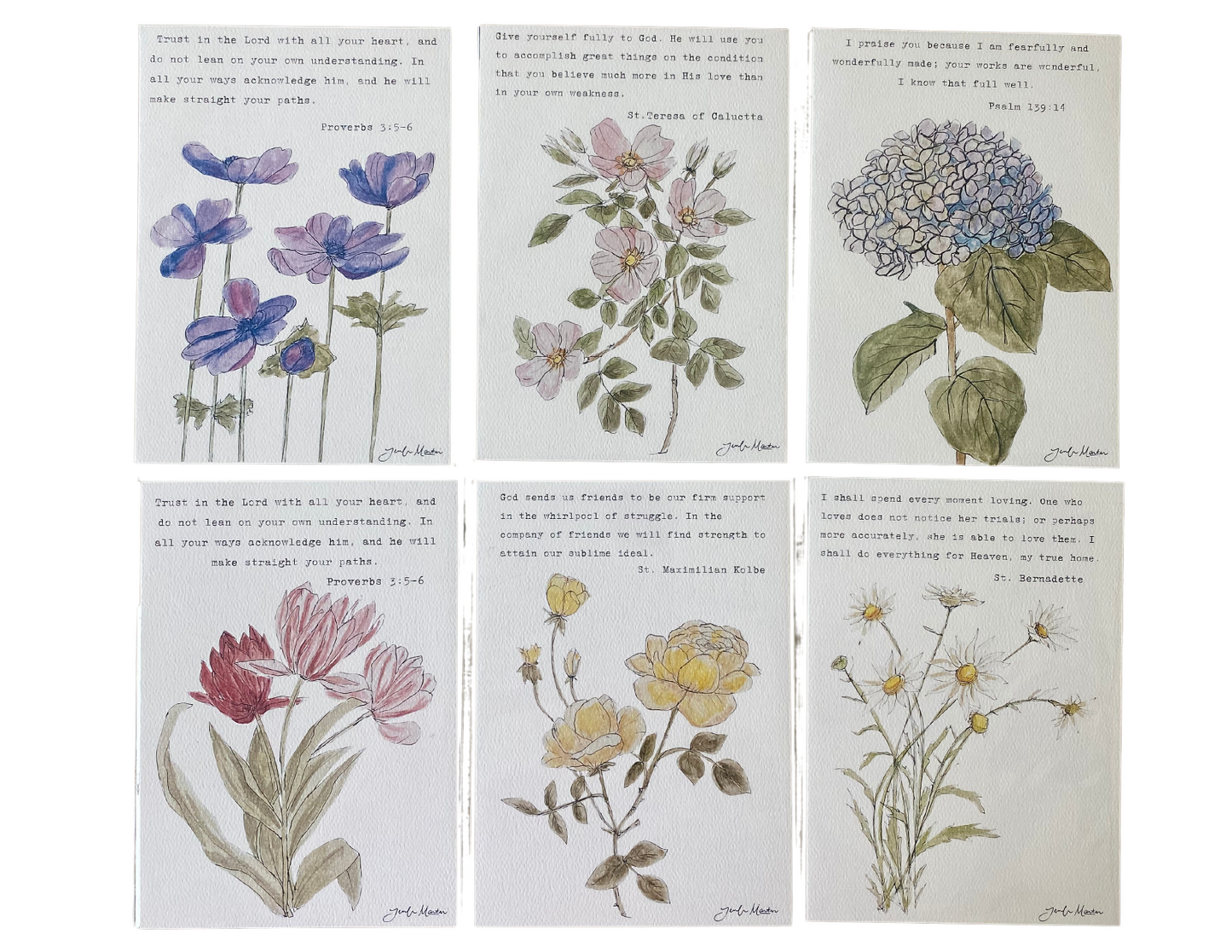 5x7 Floral Verse Print-St. Maximilian Kolbe