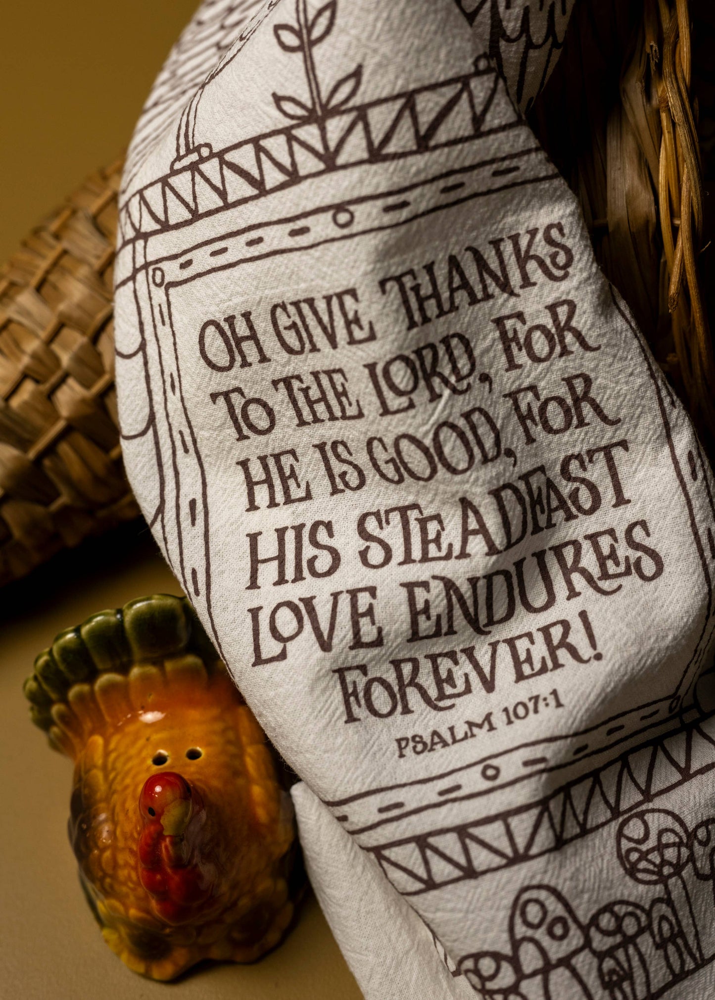 Give Thanks Hymn Tea Towel — 24" x 20"