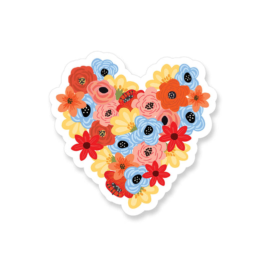Floral Heart Vinyl Sticker