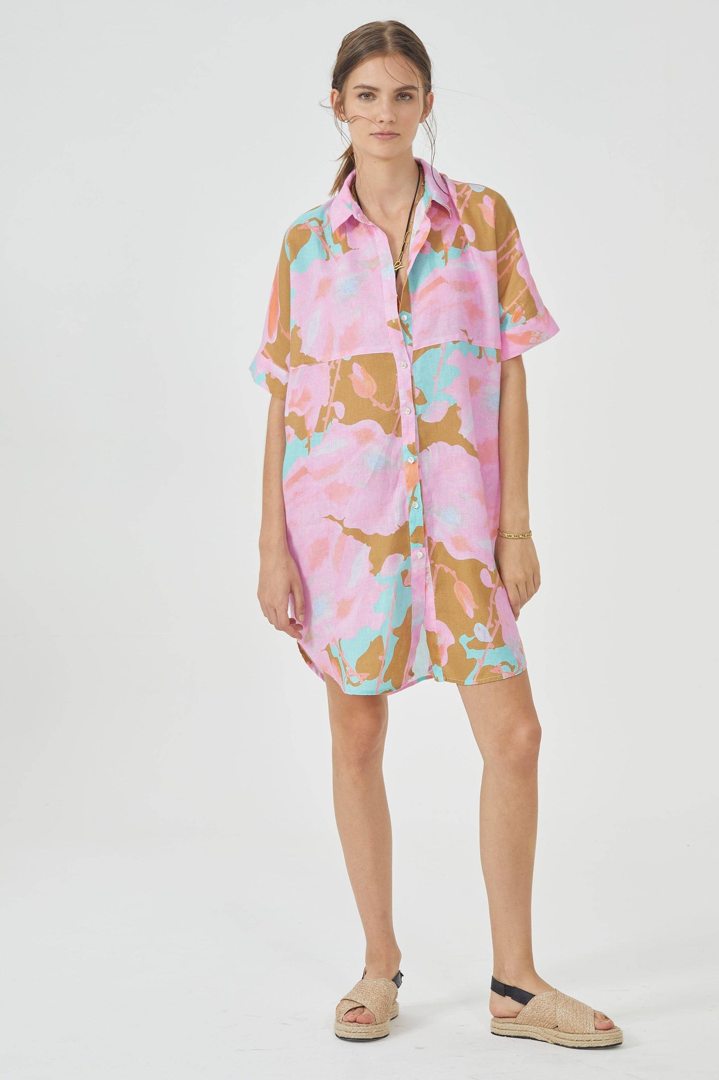 Alba Shirt Dress - Aquarela: S/M