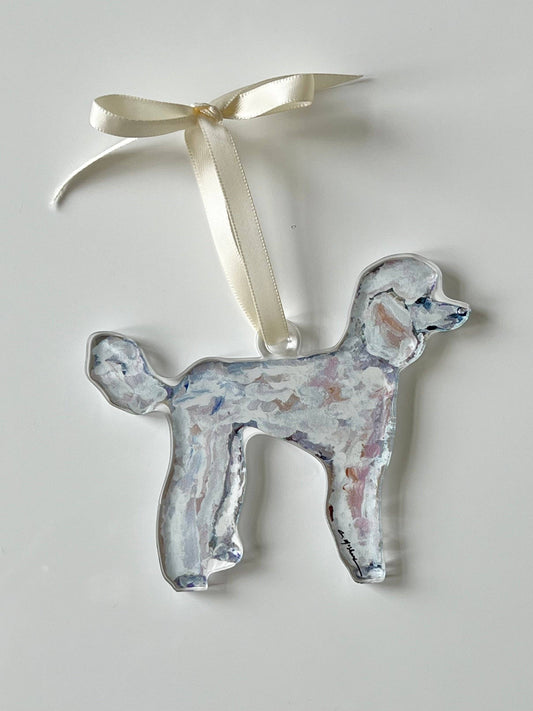 White Poodle Ornament