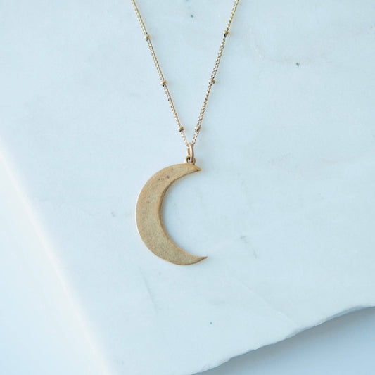 Sliver Moon Charm Necklace