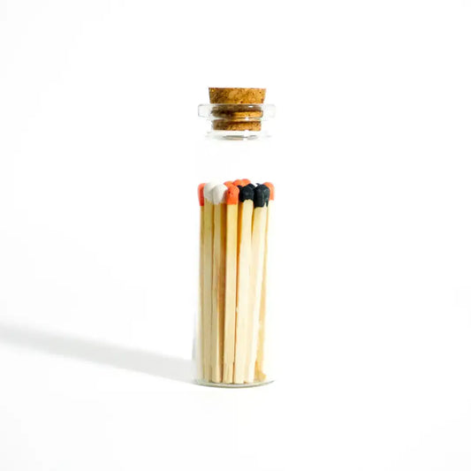 Orange & Blue Matches in Medium Corked Vial