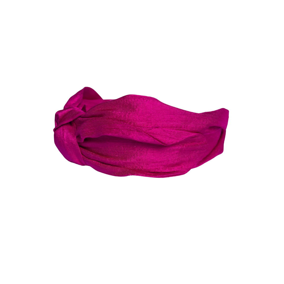 FUCHSIA Dupioni Silk Top Knot Headband