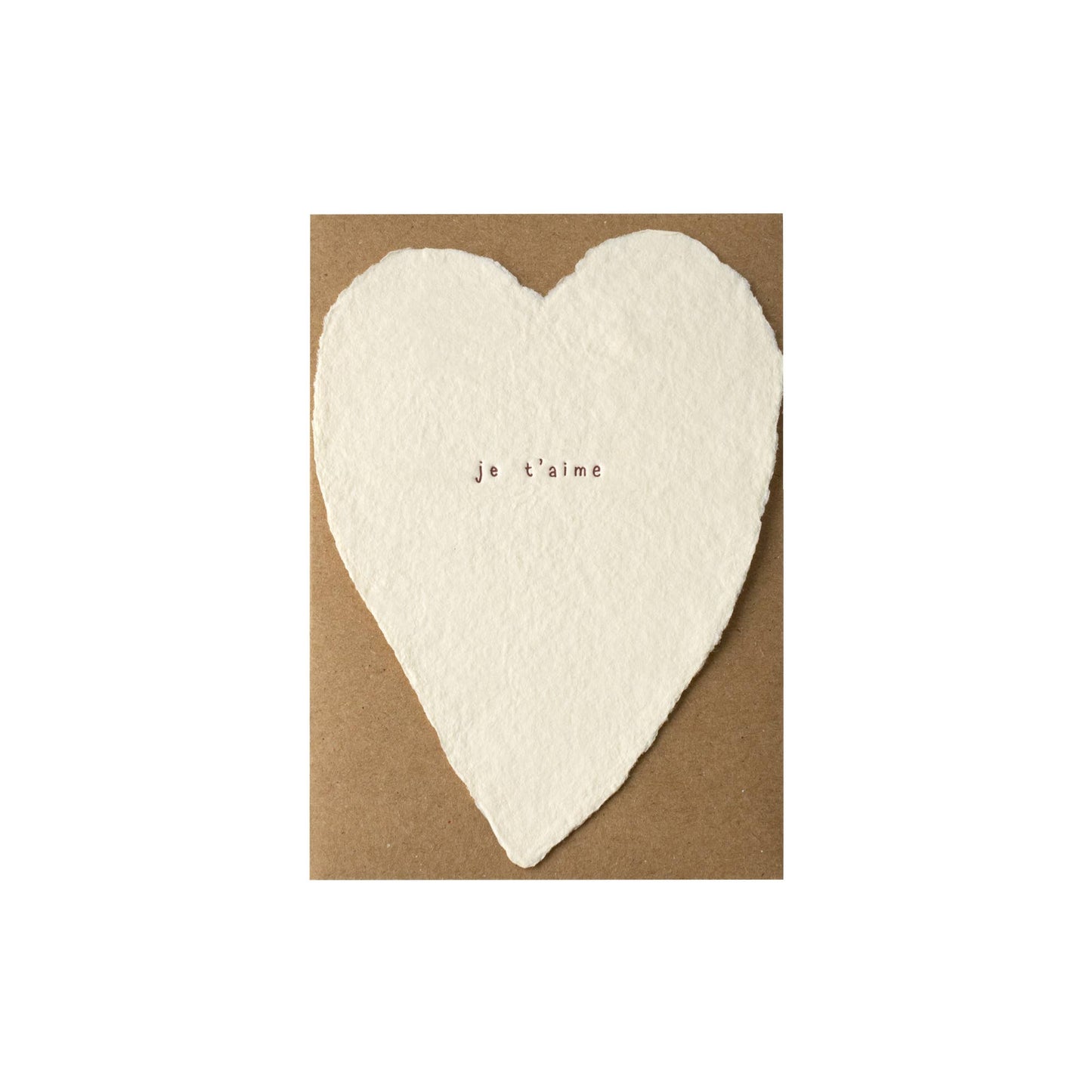 Je T'aime Handmade Paper Heart Card