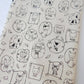 Handprinted Cat Kitchen Towel-Mustard on Natural