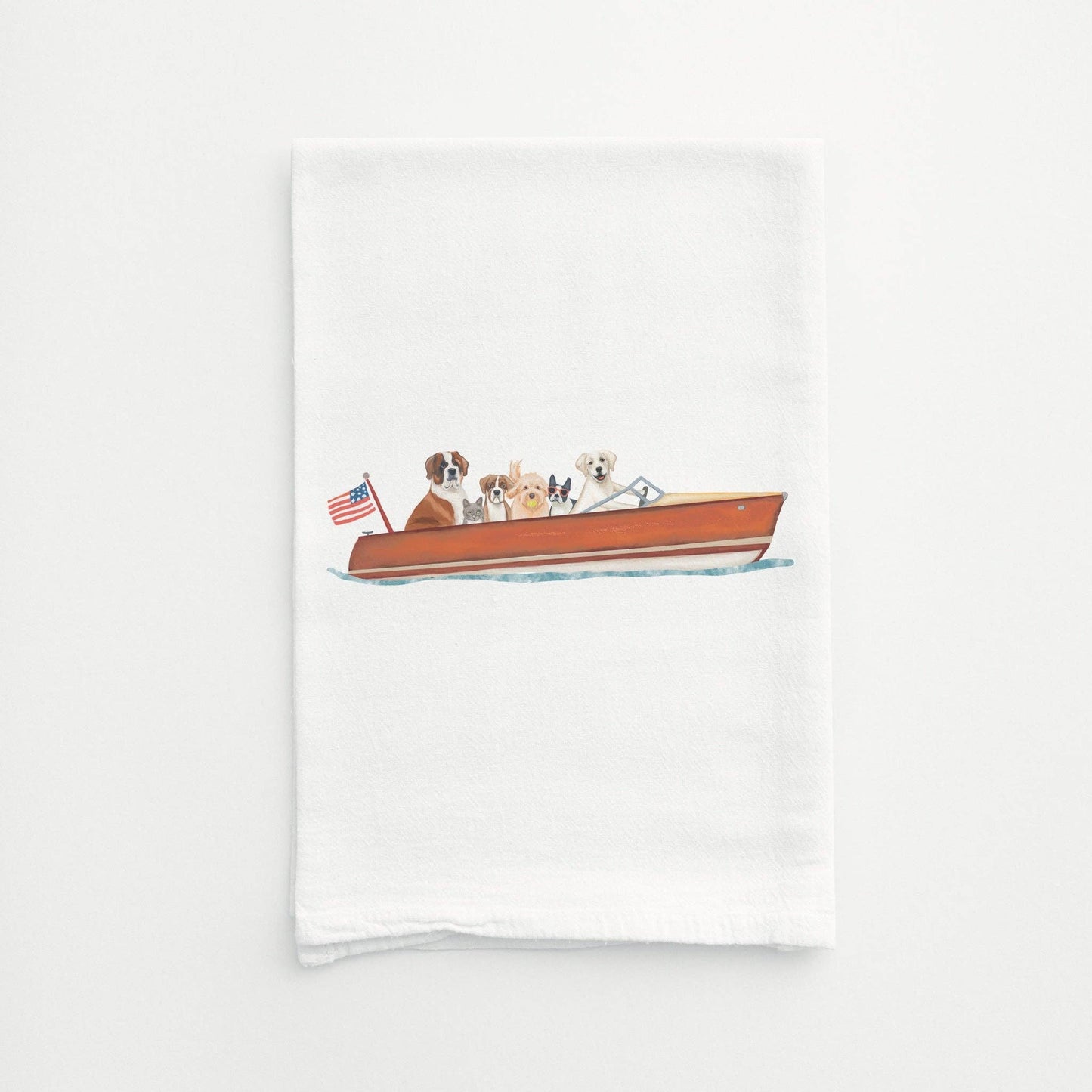 Patriotic Pups Tea Towel