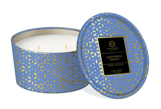 Santorini Breeze Shimmer 12oz Candle Tin