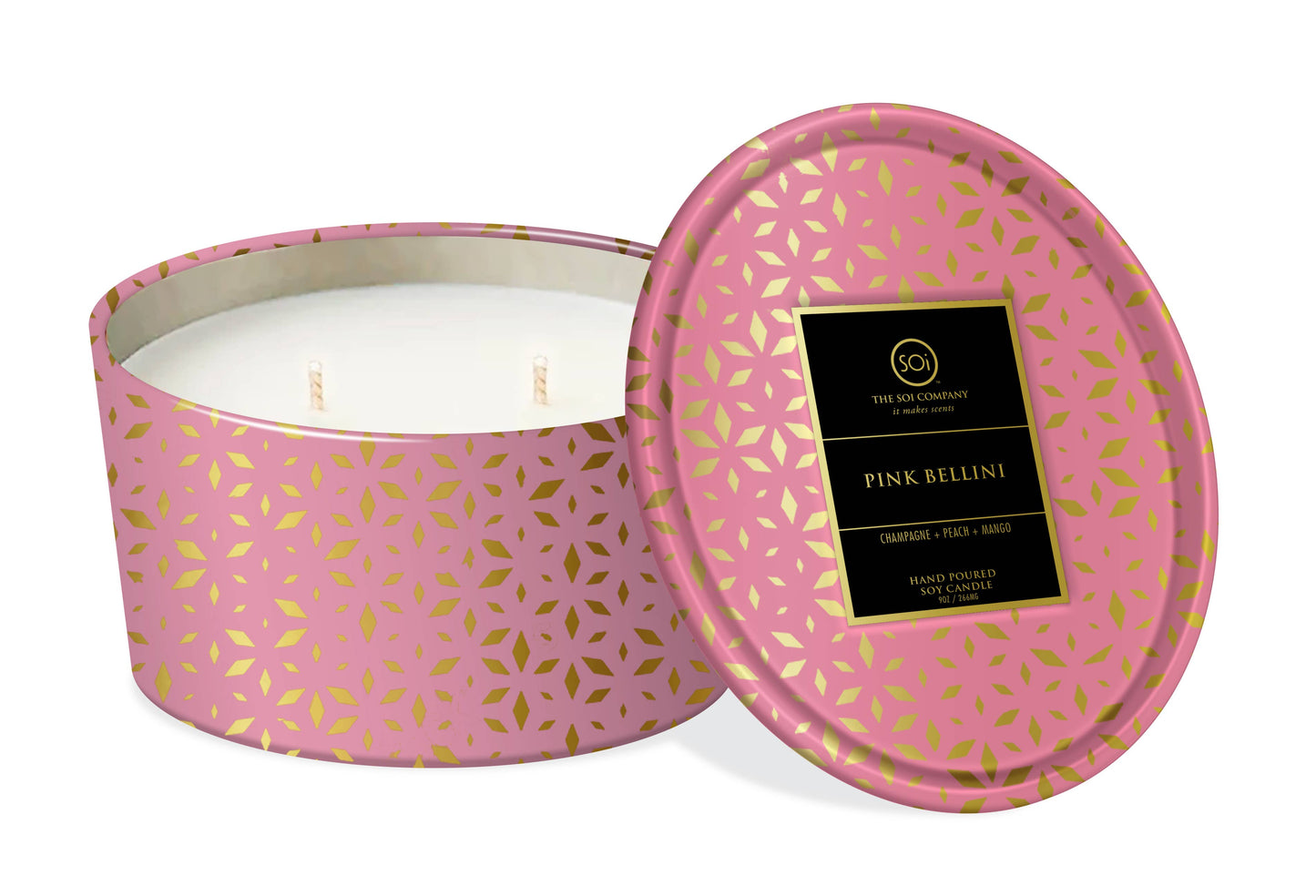 Pink Bellini 12oz Candle Tin