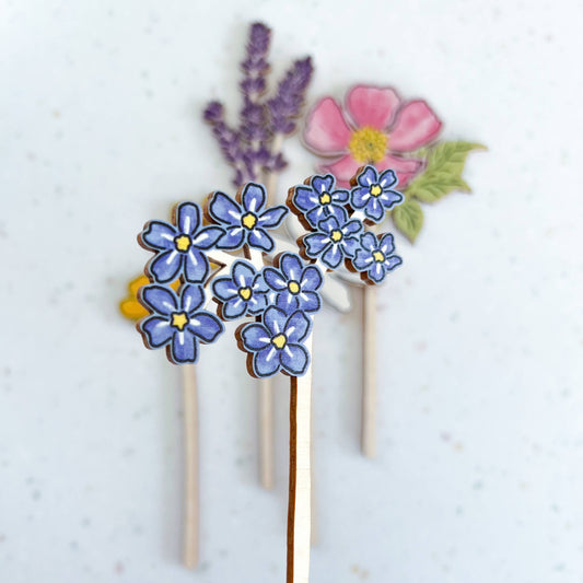 Forget Me Not Wooden Wildflowers