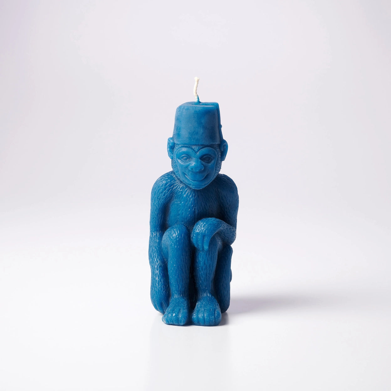 Monkey with Fez Candle- Turquoise