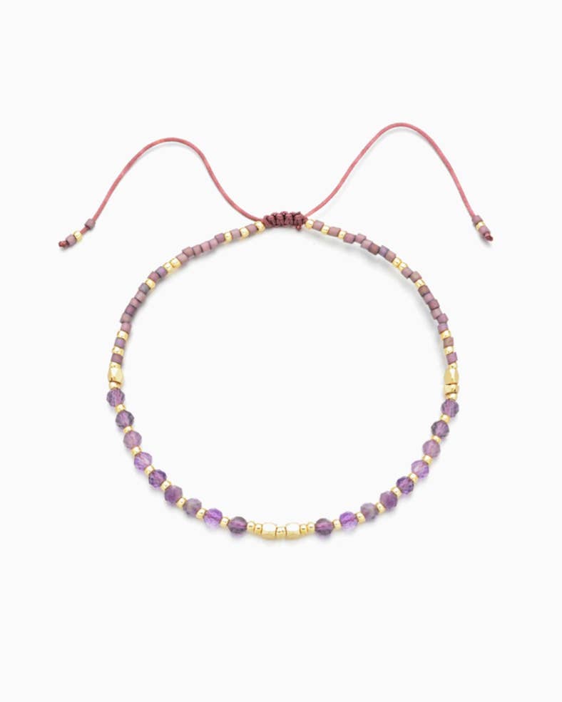 Amethyst Gemstone Stacking Bracelet