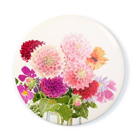 Pink Dahlias - Pocket Mirror